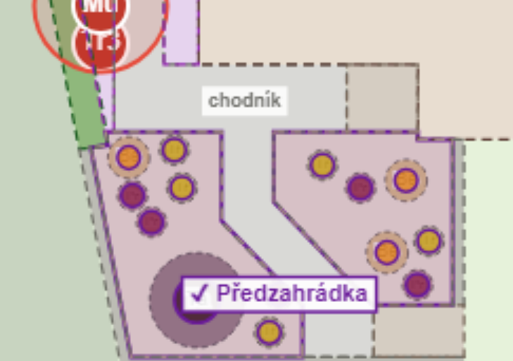 Výřez plánu — Předzahrádka