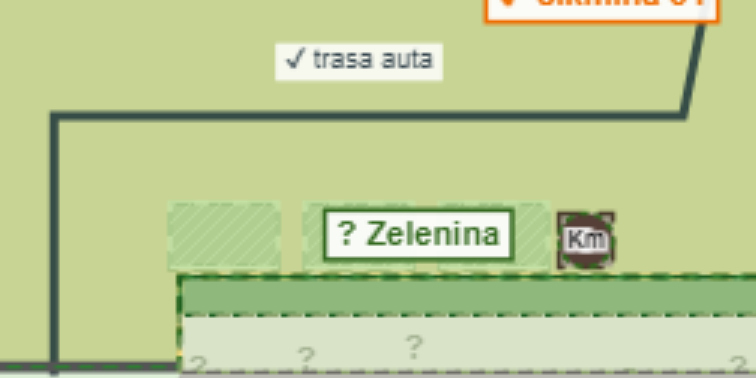 Výřez plánu — Vyvýšené záhony u severního plotu (nejisté)